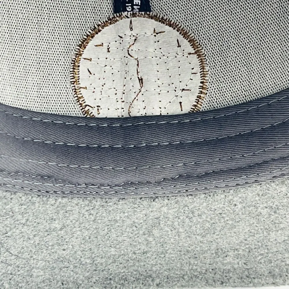 Blue Moon Brewing Company Strapback Hat Gray Fleece Leather Patch‎ Acme Apparel